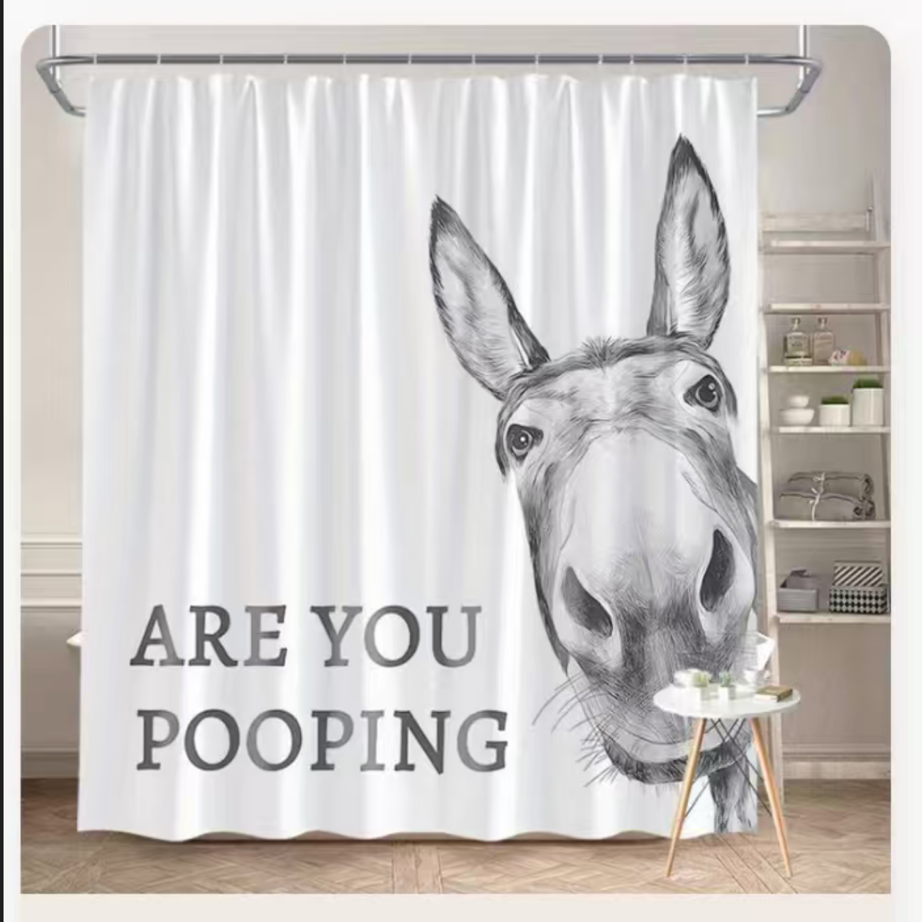 Donkey bath curtain