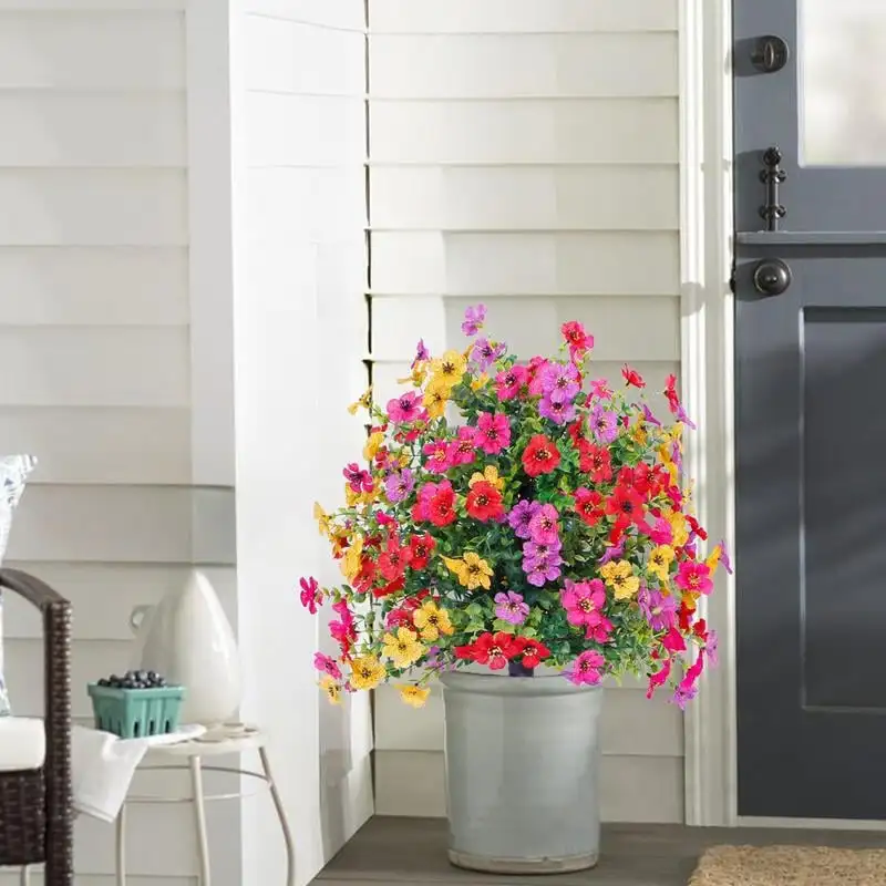 Artificial flower decoration in planter