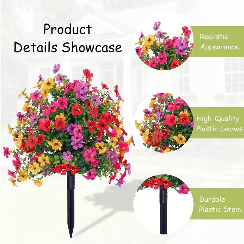 Outdoor artificial flower detail showcase