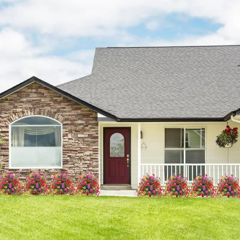 House exterior styling with artificial flower decoration