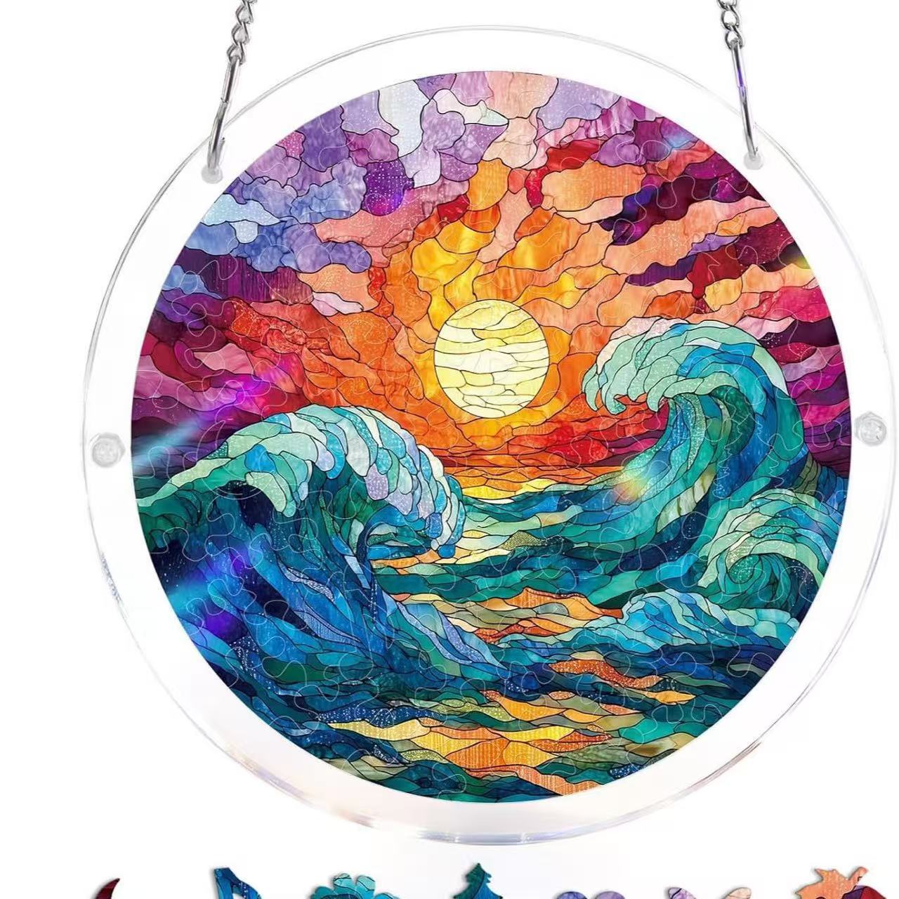 Limited-time 50% off saleTHandmade DIY Acrylic Puzzle:Sun Catcher,Many styles,Popularsize: 8*8in - Image 19